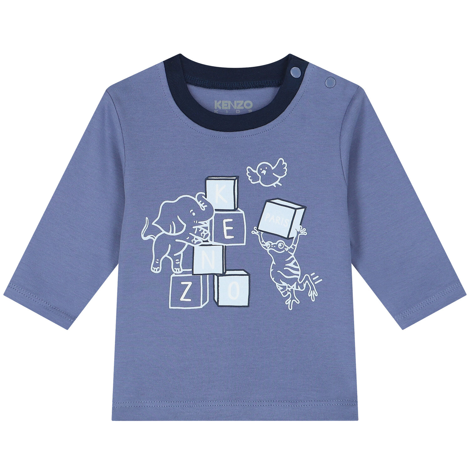 Baby Boys Blue Logo & Animals Trousers Set, 1, hi-res image number null